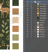 Verdant Stag (Print design Editable Illustrator file)
