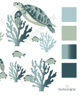 Azure Reef (Print design Editable Illustrator file)
