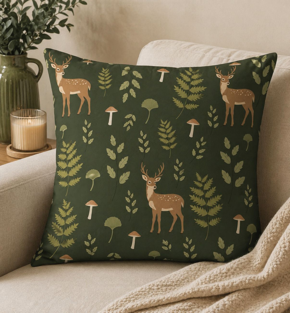 Verdant Stag (Print design Editable Illustrator file)