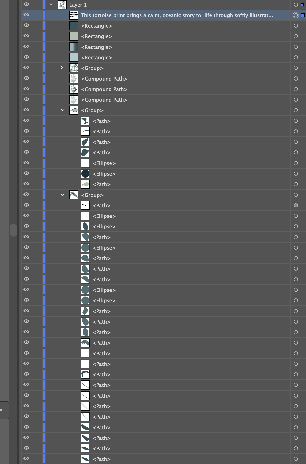Azure Reef (Print design Editable Illustrator file)