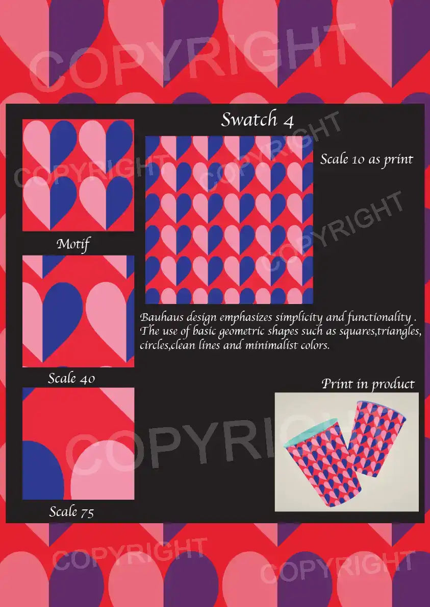 Bauhaus Design Digital Swatch Pack 1 – 6 Vector Print Designs