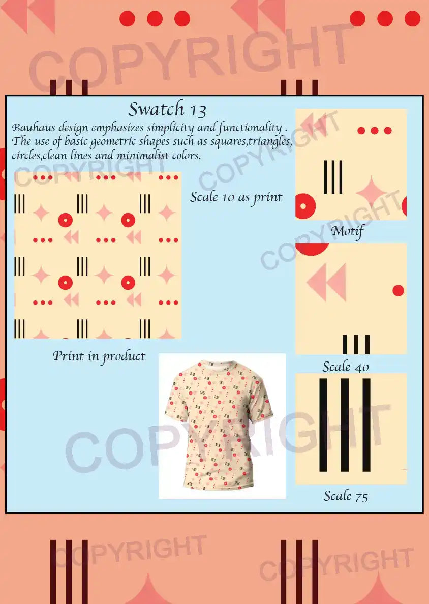 Bauhaus Design Digital Swatch Pack 3 – 6 Vector Print Designs