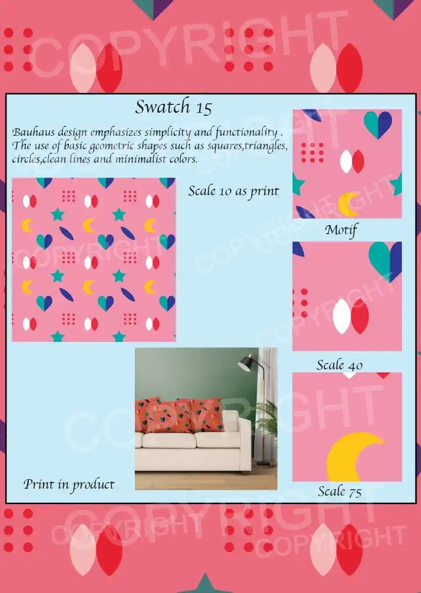 Bauhaus Design Digital Swatch Pack 3 – 6 Vector Print Designs