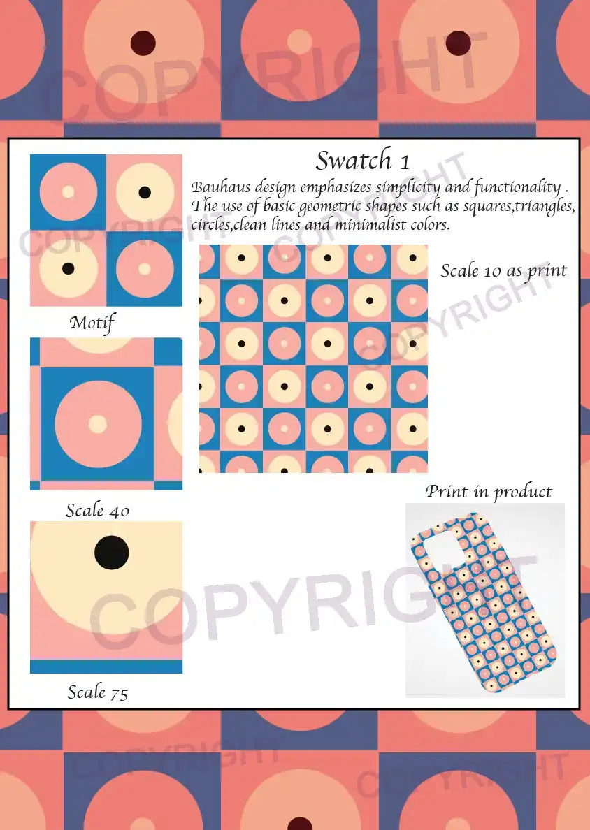 Bauhaus Design Digital Swatch Pack 1 – 6 Vector Print Designs