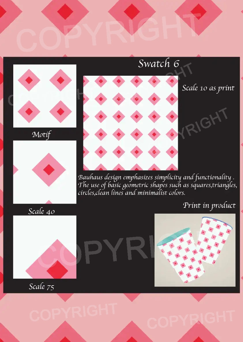 Bauhaus Design Digital Swatch Pack 1 – 6 Vector Print Designs