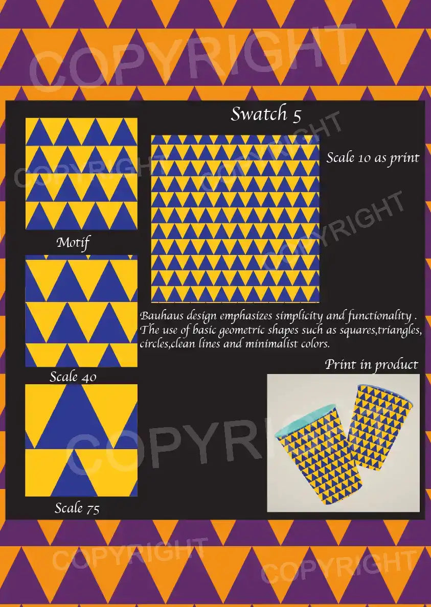 Bauhaus Design Digital Swatch Pack 3 – 6 Vector Print Designs