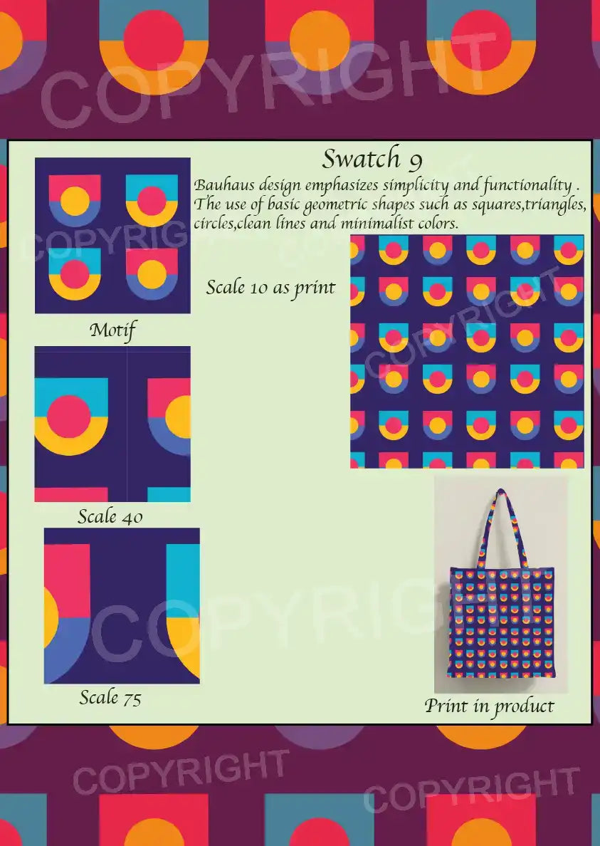 Bauhaus Design Digital Swatch Pack 2 – 6 Vector Print Designs