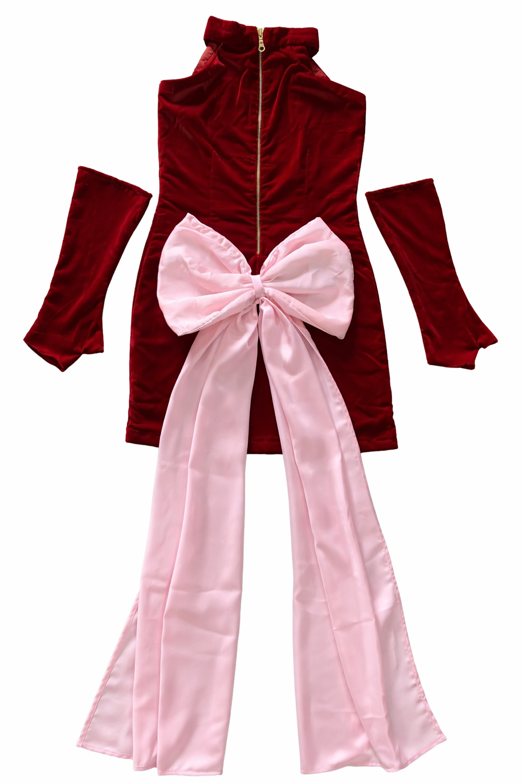 Maroon Red Velvet Party Dress