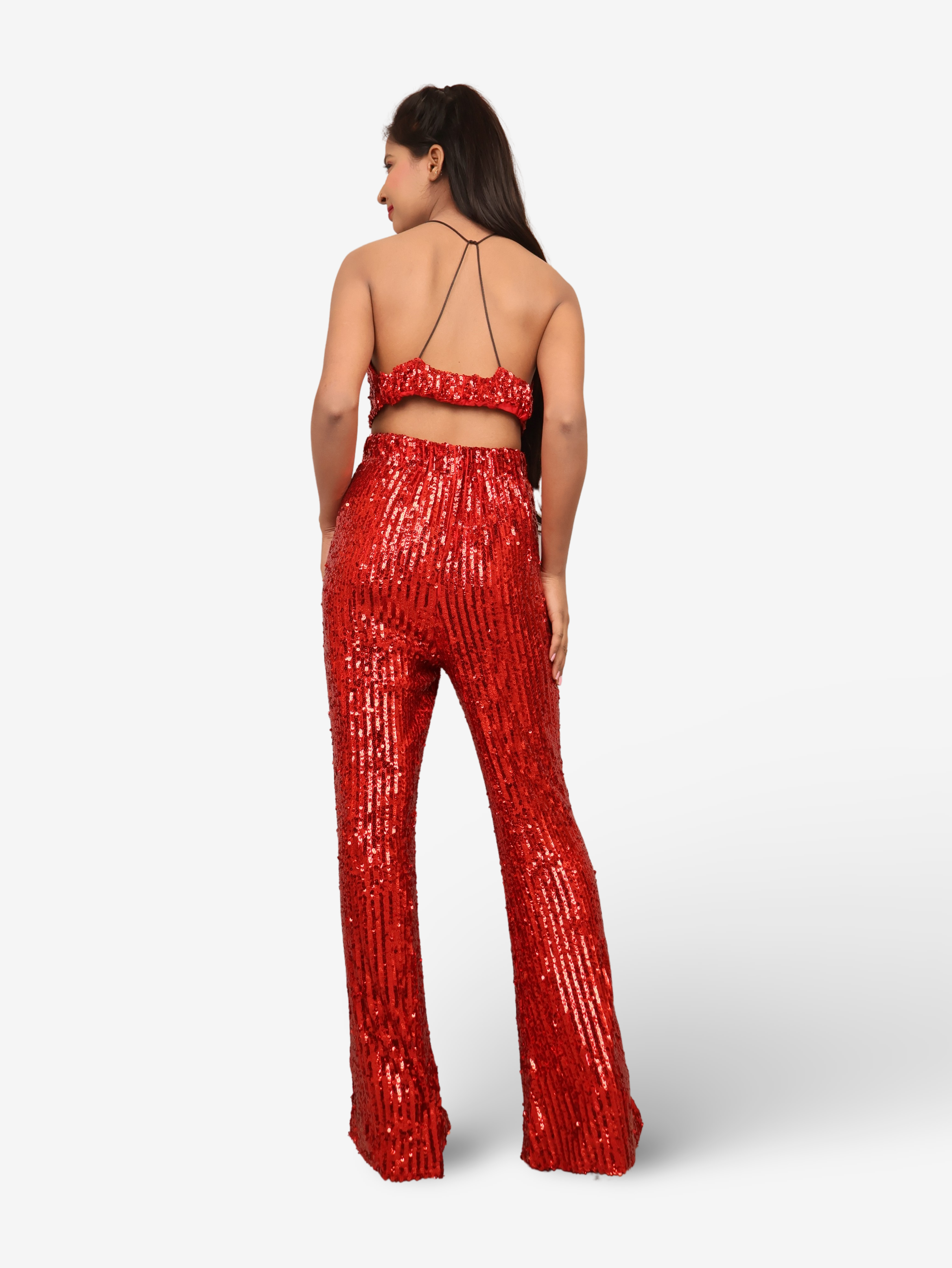 Sequins Spaghetti Neck Co-Ord Set by Shreekama