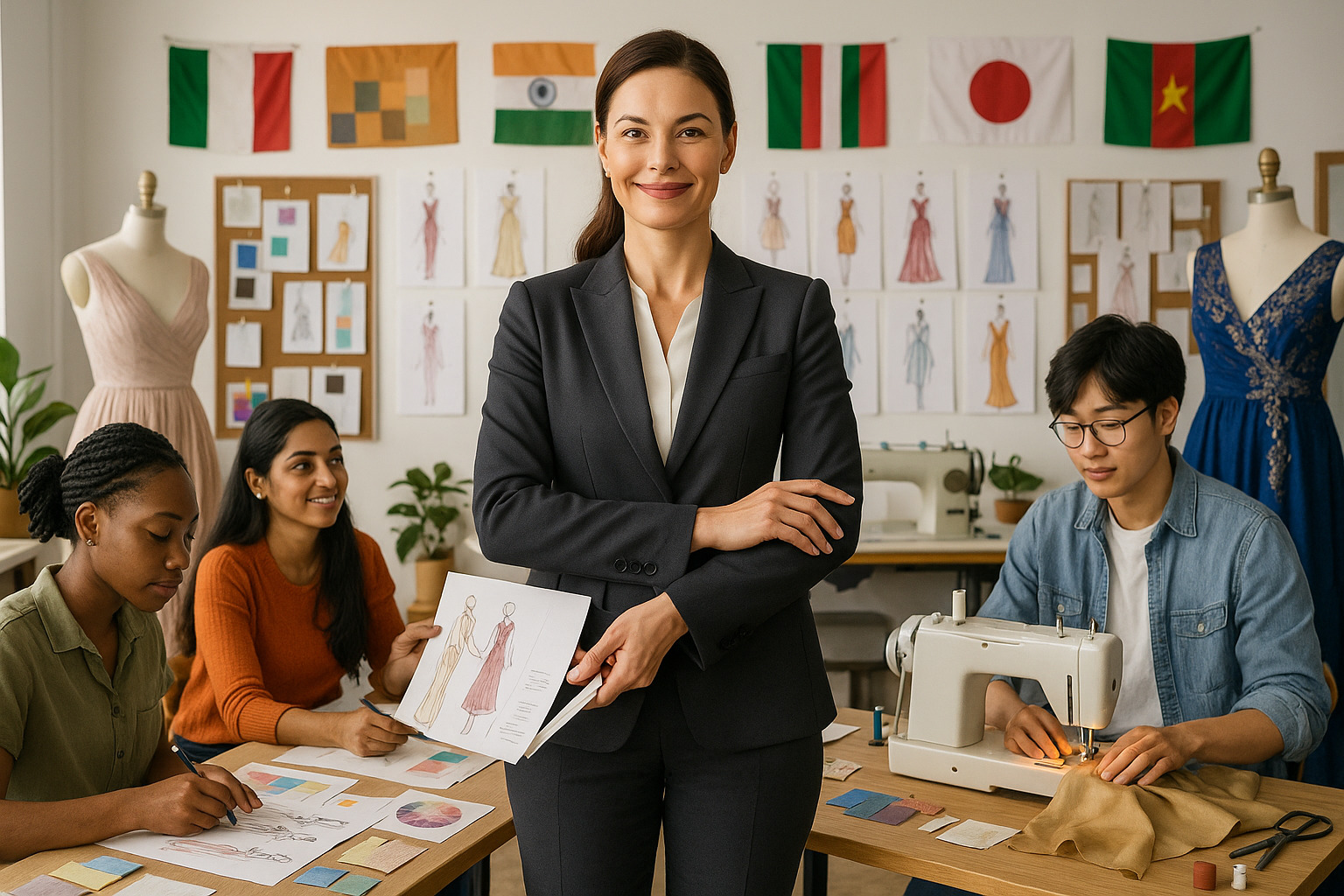 A Super Business women Sponsoring fashion dresses of young fashion design students across globe