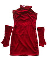 Maroon Red Velvet Party Dress