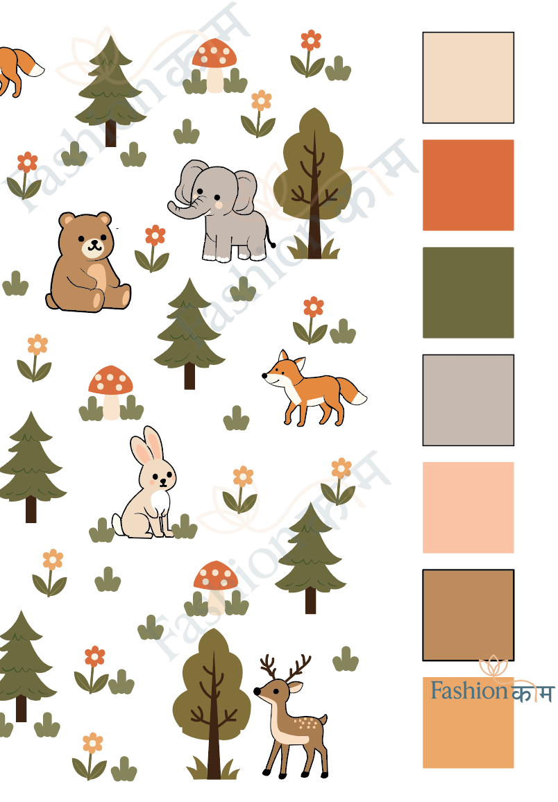 Terra Woodland (Print design Editable Illustrator file)