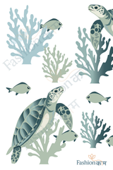 Azure Reef (Print design Editable Illustrator file)