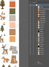 Terra Woodland (Print design Editable Illustrator file)