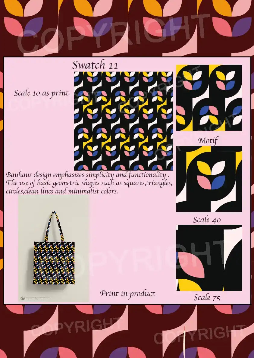 Bauhaus Design Digital Swatch Pack 2 – 6 Vector Print Designs