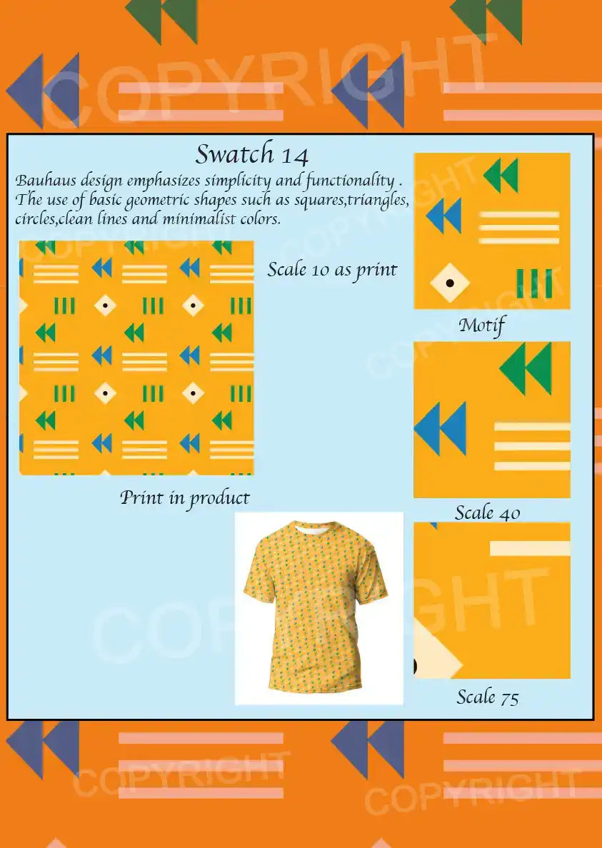 Bauhaus Design Digital Swatch Pack 1 – 6 Vector Print Designs