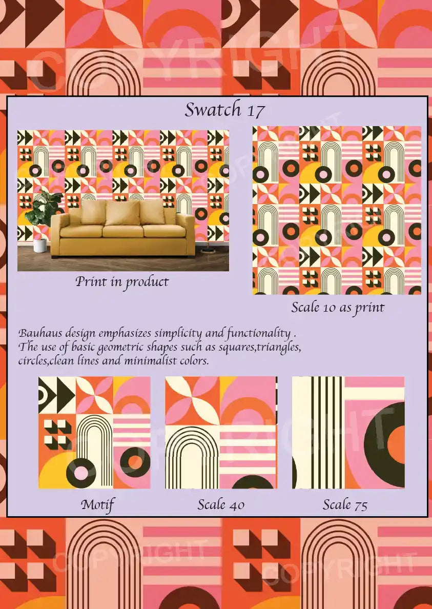 Bauhaus Design Digital Swatch Pack 3 – 6 Vector Print Designs