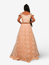 Embroidered Cold Shoulder Lehenga Choli Set