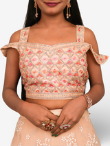 Embroidered Cold Shoulder Lehenga Choli Set