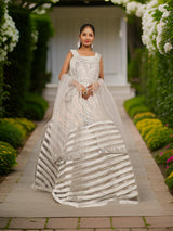 Gown with heavy Rose Gold & Gold Sequin Work